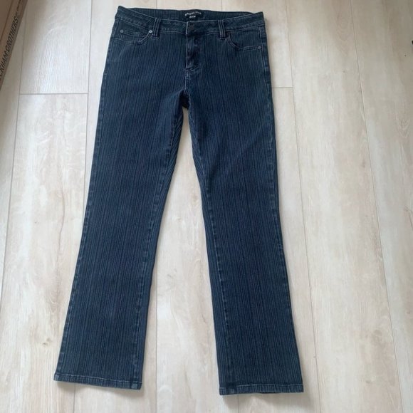 Gasoline Jeans Women’s Size 10 US‎ Black Striped Denim Straight Leg - Picture 3 of 11